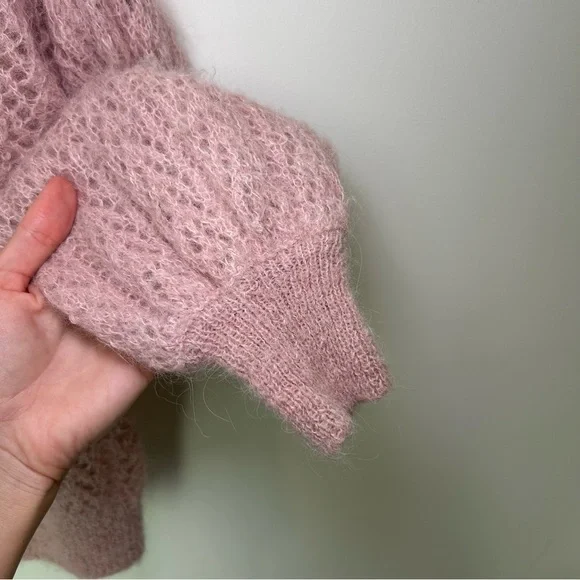 Free People Amelia Alpaca Cardigan Pink Size Medium - Picture 7 of 11